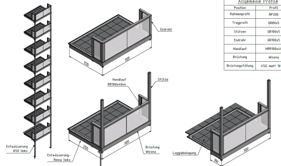 Planung Aluminiumbalkon Balkonsystem